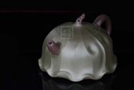 《荷葉》宜興名家紫砂壺工藝美術(shù)師手工民國(guó)綠，紫泥功夫茶具茶壺家用