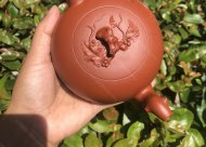 樹(shù)樁葡萄壺；朱泥380CC