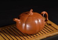 《南瓜壺》宜興紫砂壺高級工藝美術師手工朱泥功夫泡茶壺具套裝南瓜