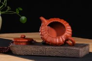 《扁合菱》宜興朱泥紫砂壺全純手工茗家合菱紫砂茶壺