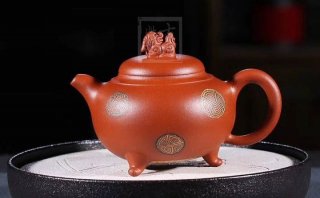 《獅韻》紫砂壺全手工茶壺老師小紅泥，絞泥（段泥、紫泥、綠泥等）壺