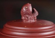 《魚躍龍門》宜興紫砂壺高級工藝美術師手工禮品茶具底槽青