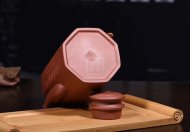 《八卦》宜興高級工藝美術師手工紫砂壺清水泥料茶壺茶具