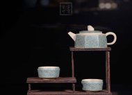 《絞泥獅韻》宜興工藝美術(shù)師手工紫砂壺家用茶壺具套裝本山綠泥六方