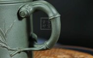 《竹段》宜興紫砂壺工藝美術師手工茶壺茶具天青泥竹段