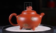 《獅韻》紫砂壺全手工茶壺老師小紅泥，絞泥（段泥、紫泥、綠泥等）壺