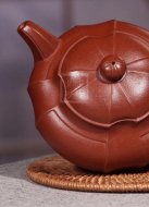 《菱意》宜興紫砂壺高級(jí)工藝美術(shù)師手工貴妃紅朱泥大彬六方