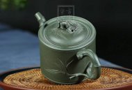 《竹段》宜興紫砂壺工藝美術師手工茶壺茶具天青泥竹段