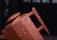 《八卦》宜興高級工藝美術師手工紫砂壺清水泥料茶壺茶具