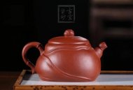 《空山幽竹》紫砂壺宜興工藝美術(shù)師手工紅皮龍茶壺茶具